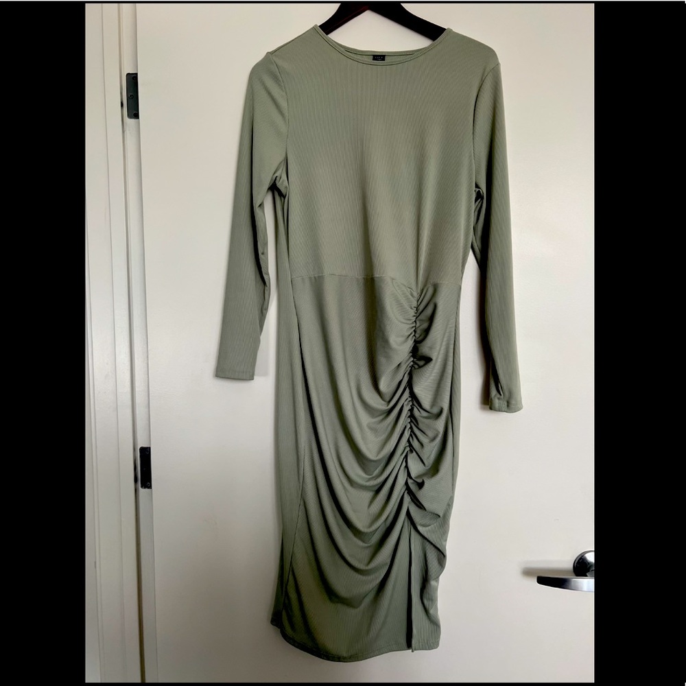 Plus Ruched Split Thigh Dress